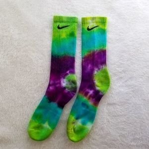 NWOT - Tie Dye Bright Custom Nike Socks L 8-12
